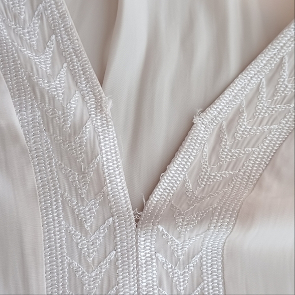 Ramy Brook Embroidered V-Neck Satin Long-Sleeve Blouse - Picture 11 of 14